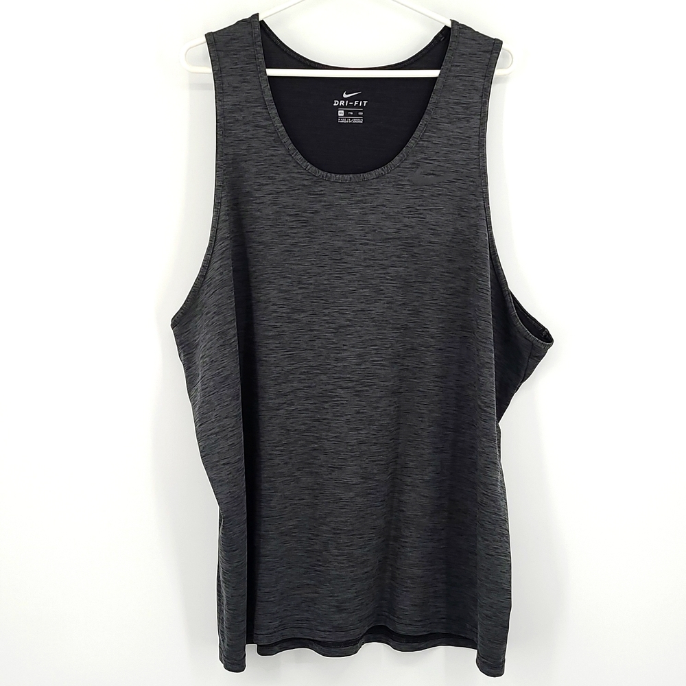 Nike XXL heathered gray black sports tank top basketball gym running lightweight